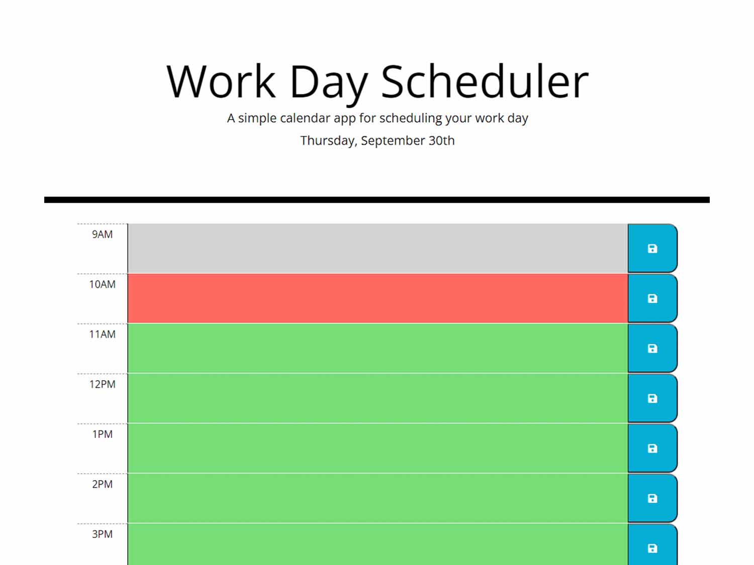 Work Day Scheduler